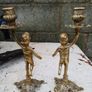 1950/60s Brass Cherub Candlesticks Image 5