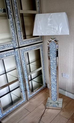 Crushed diamond mirror furniture