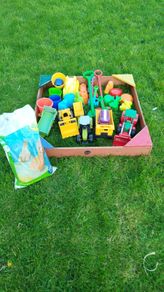 sandbox with toys