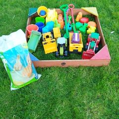 sandbox with toys