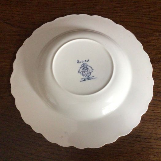 Vintage Crown Ducal 9 inch blue and white bristol cereal bowl discontinued