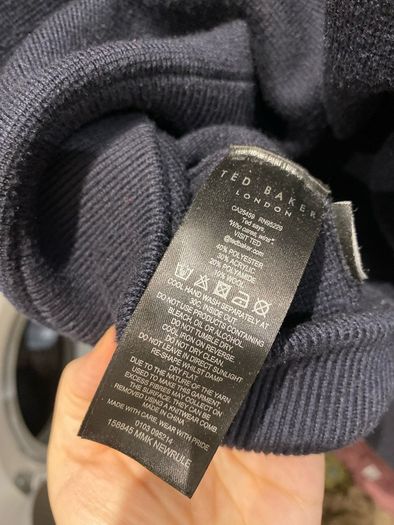Ted baker mens navy knit zip up jumper