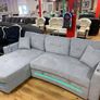 New Dallas Grey & Beige Fabric Electric Sofa Bed Image 8