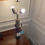 Teak and brass luxury 1960s fiberglass shade table lamp mid century Czech Image 7