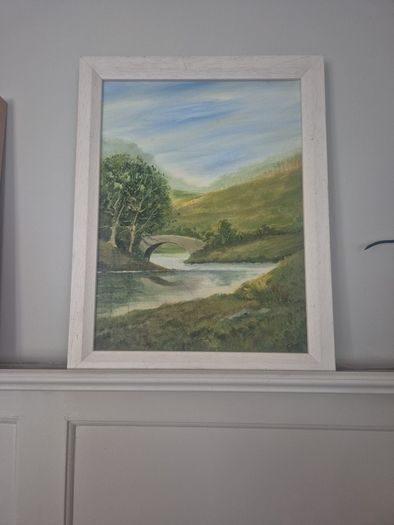original oil painting by Mary A Lee landscape/peirce hickey skibbereen frame