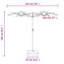 Double-Head Garden Parasol with LEDs Anthracite 316x145 cm Image 4