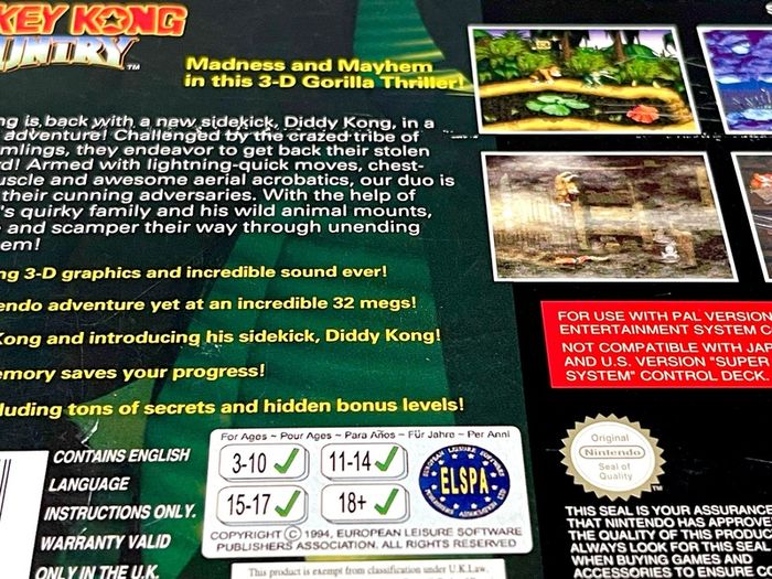 SNES Donkey Kong Country Boxed with Go Ape CD