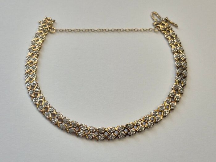 9ct gold diamond bracelet.