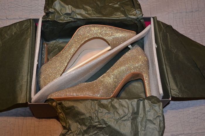 Vince Camuto high hills champagne glitter size UK4 (37EU/7US) brand new!