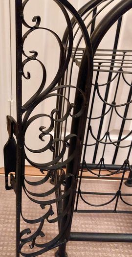 Antique Black Wrought Iron Wine Holder