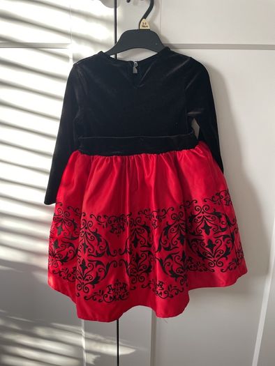 Black and red stunning baby girls dress size 18-24m 92 cm.
