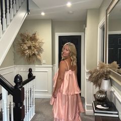 tiered maxi wedding guest dress