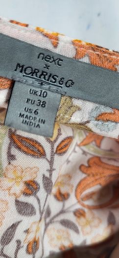 NEXT Morris & Co floral loose top with back detail Sz 10UK (Fit 10-12UK)