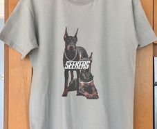 Ladies Grey Doberman T Shirt by Seekers