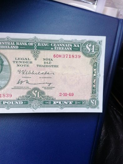1969 Ireland One Pound Banknote