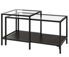 Ikea  Nest of tables, set of 2,black-brown/glass