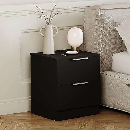 Drawer Bedside Cabinets Set of 2 Black
