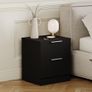 Drawer Bedside Cabinets Set of 2 Black Image 2