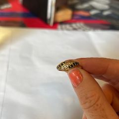 18ct gold diamond and sapphire ring