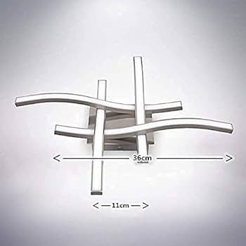 LED Ceiling Light, Elegant Curved Design 4 Built-in LED Boards, 28W Cool White Light 6000K,Modern Ceiling Fixture for Living Rooms, Kitchen Hallway and Bedroom,2000 Lumens