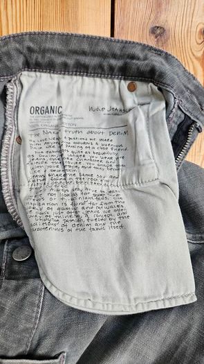 Organic Nudie Skinny Jeans Easy Grey Size 30 32