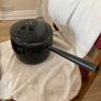Old Vintage Black Pot with Handle. (Anglo 12 Pints) on lid. Image 4