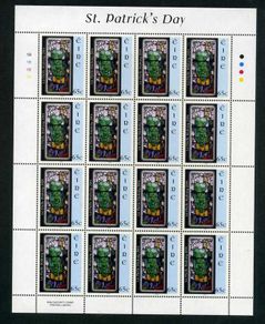 2004 Ireland St Patrick's Day Commemorative Stamp Sheetlet Plate 1B1B1B1B Mint Never Hinged (MNH)