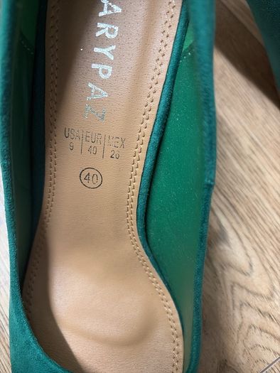 high heels size 40 green suede
