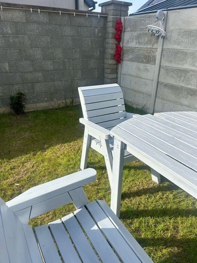 large garden table and chairs