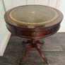 Vintage Regency Style Leather Top Drum Table/Occasional Table Image 4