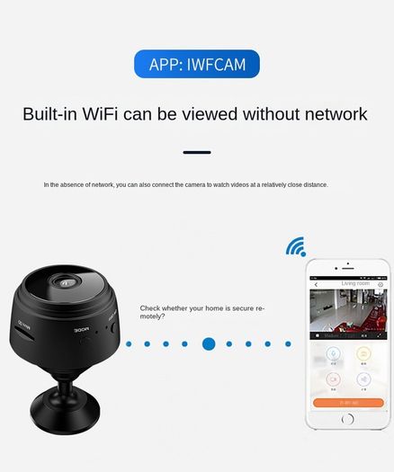 A9 Magnetic Mini WiFi Camera Wireless 1080P for Smart Home Security, Supports Live View, Human & Pet Detection,Car Nanny Cam, Sound & Portable Baby Small Video Cameras (Black)
