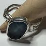 Handmade sterling silver wave ring with blue sea glass size T 1/2 Image 6