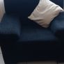 L shape sofa and armchair c/w 3 footstools Image 6