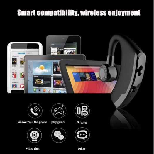 Brand New Handsfree Business Bluetooth Headphone With Mic Voice Control Wireless Earphone Bluetooth Headset For Drive Noise Cancelling.