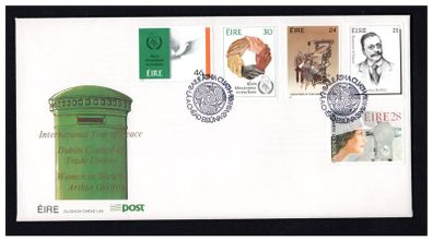 1986 Ireland Anniversaries: Centenary of Dublin, Counsel of Trade Unions, "Woman in Society", Statement of Ireland (Arthur Griffith) and International Year of Peace Stamps An Post First Day Cover