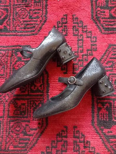 Geox mid block heel mary jane shoes