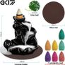 Waterfall Incense Holder Backflow Cone Ceramic Burner Handcrafted Porcelain Censer Incense Stick Stand with 20 Cones Image 2