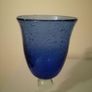 Hand Blown Blue Goblet Wine Glass Image 2
