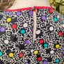 Vintage 80s Tunic dress monochrome with multicoloured print and red trim detail uk 14 Image 6