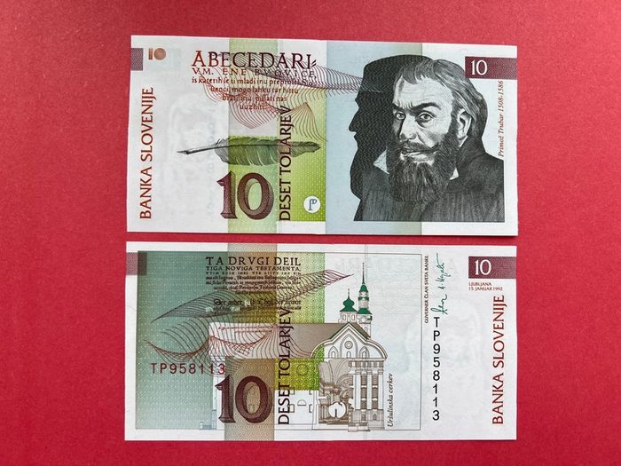 Slovenia 10 Tolarjev  1992  Pick 11.  ( Uncirculated )