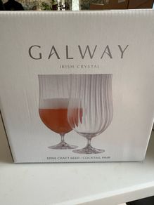 Galway Crystal- beer/cocktail glasses (x2)