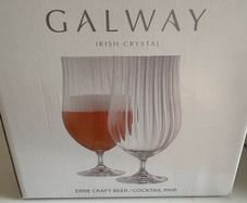 Galway Crystal- beer/cocktail glasses (x2)