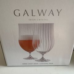 Galway Crystal- beer/cocktail glasses (x2)