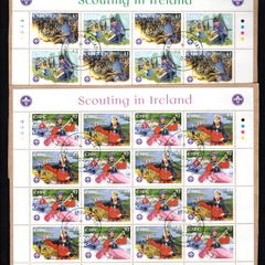 2002 Ireland 75th Anniversary of Irish Scouting Commemorative Stamps Sheetlets Plate 1B1B1B1B Fine Used with Dublin CDS cancel of 12th March 2002 (Frist day of issued) on envelope extract.