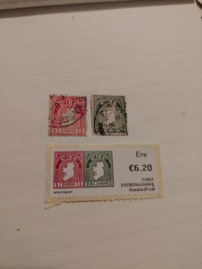 Replica of Irelands first definitive stamp