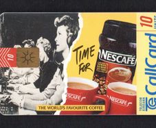 1997 Ireland 10 unit Nescafe coffee. The slogan "Call and see if they'll come over for Nescafe"(Gemplus GEM1) Call Card Used