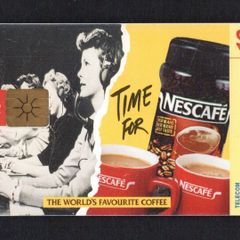1997 Ireland 10 unit Nescafe coffee. The slogan "Call and see if they'll come over for Nescafe"(Gemplus GEM1) Call Card Used