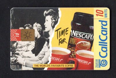 1997 Ireland 10 unit Nescafe coffee. The slogan "Call and see if they'll come over for Nescafe"(Gemplus GEM1) Call Card Used