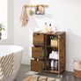 Storage Cabinet with 3 Drawers, 2 Adjustable Shelves for the Bathroom, Living Room, Kitchen, Hallway, Vintage, Brown Image 2