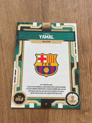 Topps 2025 UEFA Champions League Elite Gold Lamine Yamal /75 FC Barcelona